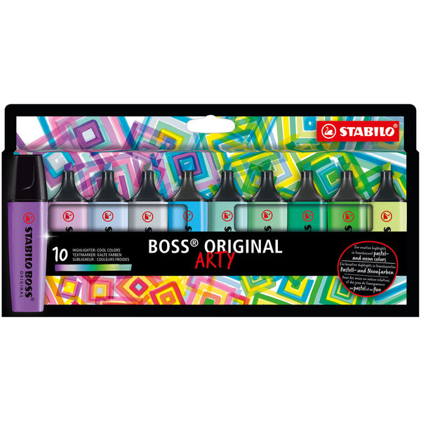Fluorescerande markörsuppsättning Stabilo Boss Original Arty 10 Delar Multicolour-Kontor och Kontorsmaterial, Kulspetspennor, pennor och skrivverktyg-Stabilo-peaceofhome.se