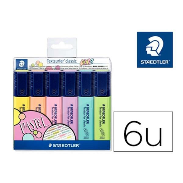 Fluorescerande markörsuppsättning Staedtler 364 C (6 antal)-Kontor och Kontorsmaterial, Kulspetspennor, pennor och skrivverktyg-Staedtler-peaceofhome.se