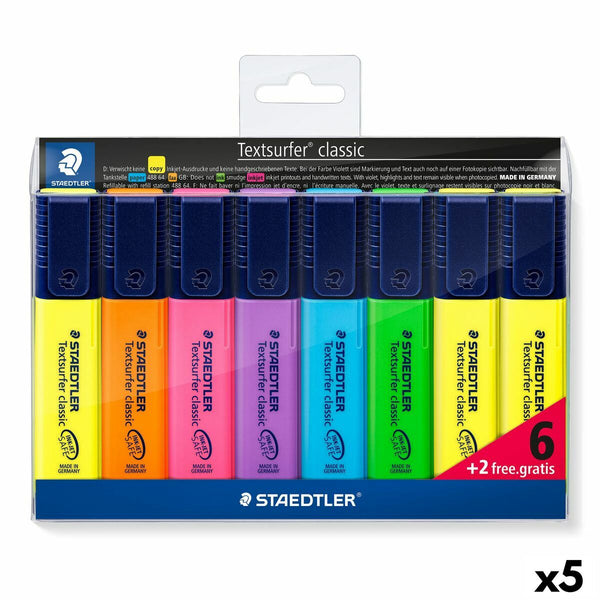 Fluorescerande markörsuppsättning Staedtler Textsurfer Classic Multicolour (5 antal)-Kontor och Kontorsmaterial, Kulspetspennor, pennor och skrivverktyg-Staedtler-peaceofhome.se