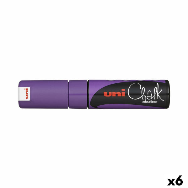 Flytande kritamarkör Uni-Ball PWE-8K Violett (6 Delar) (6 antal)-Kontor och Kontorsmaterial, Kulspetspennor, pennor och skrivverktyg-Uni-Ball-peaceofhome.se