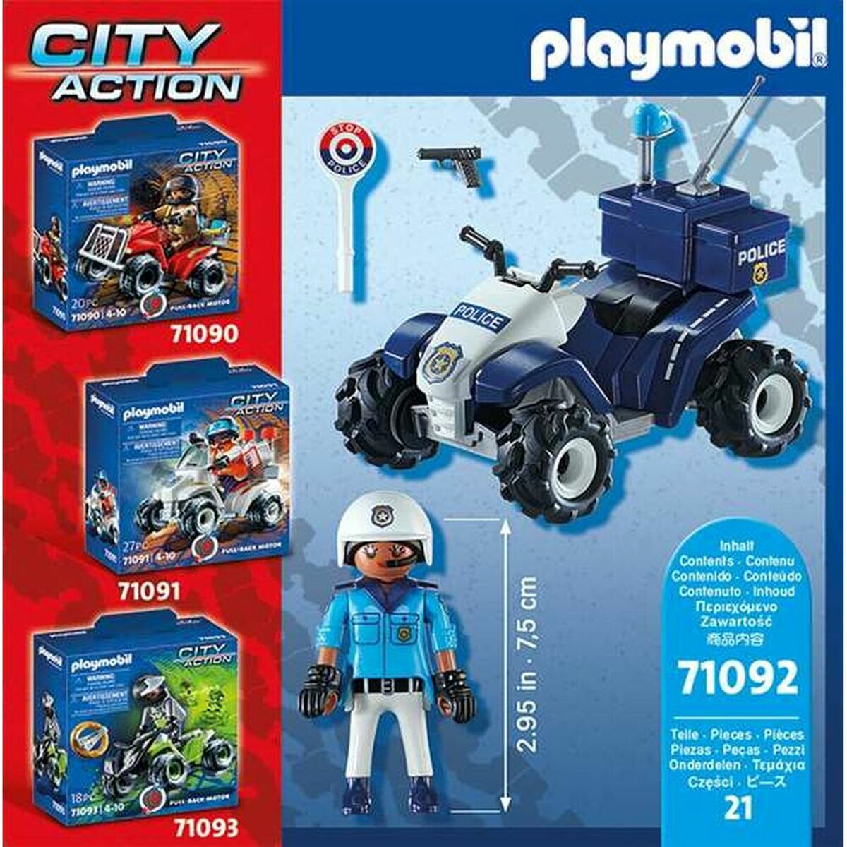 Fordonsspel Playmobil Speed Quad City Action 71092 Polis (21 pcs)-Leksaker och spel, Dockor och actionfigurer-Playmobil-peaceofhome.se