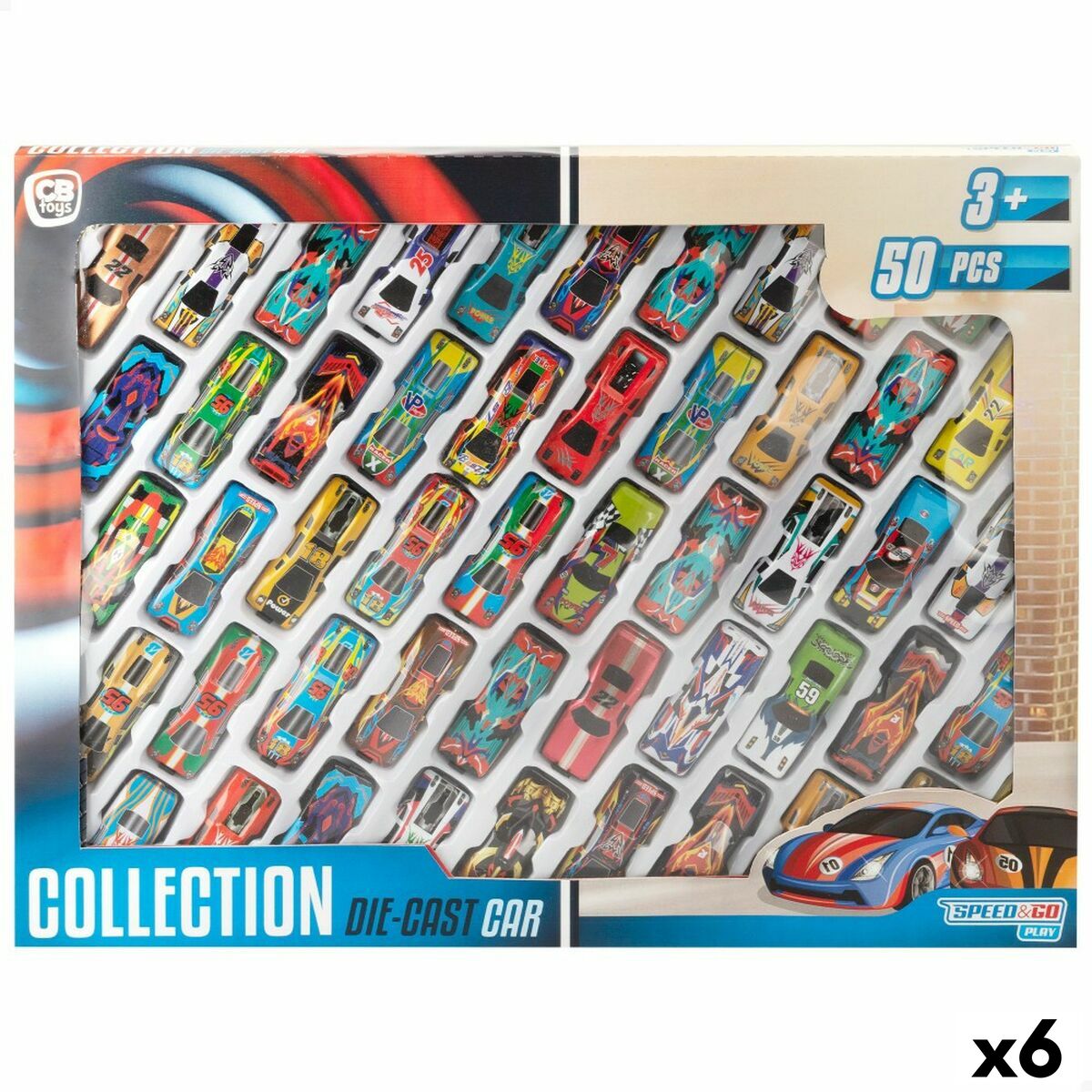Fordonsspel Speed & Go 7,5 x 2 x 3 cm (6 antal)-Leksaker och spel, Fordon-Speed & Go-peaceofhome.se