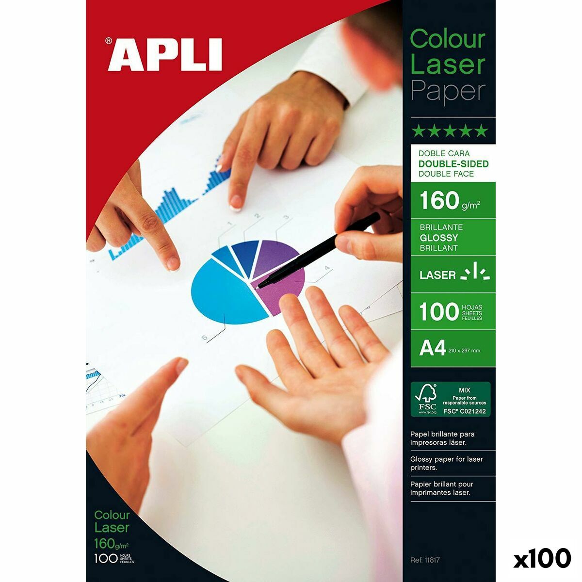Fotopapper Blankt Apli 11817 100 Blad Dubbelsidig-Kontor och Kontorsmaterial, Pappersprodukter för kontoret-Apli-peaceofhome.se