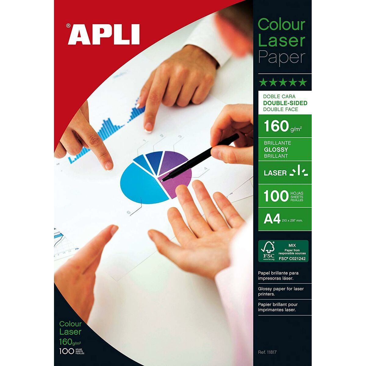 Fotopapper Blankt Apli 11817 100 Blad Dubbelsidig-Kontor och Kontorsmaterial, Pappersprodukter för kontoret-Apli-peaceofhome.se
