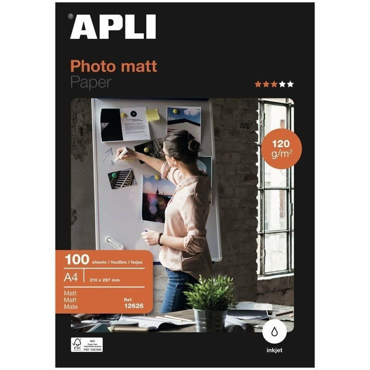 Fotopapper Blankt Apli 12626 (100 antal)-Kontor och Kontorsmaterial, Pappersprodukter för kontoret-Apli-peaceofhome.se