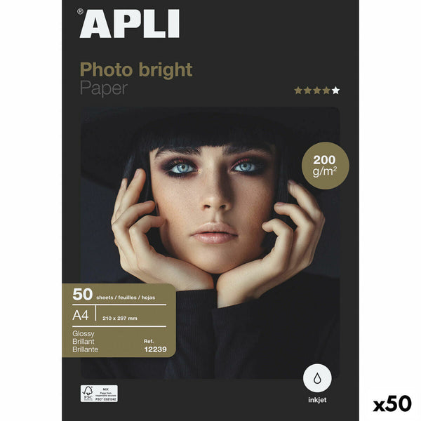 Fotopapper Blankt Apli Inkjet A4 100 Blad-Kontor och Kontorsmaterial, Pappersprodukter för kontoret-Apli-peaceofhome.se