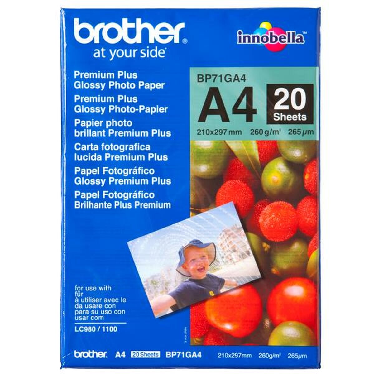 Fotopapper Blankt Brother BP71GA4 A4 20 Blad-Kontor och Kontorsmaterial, Pappersprodukter för kontoret-Brother-peaceofhome.se