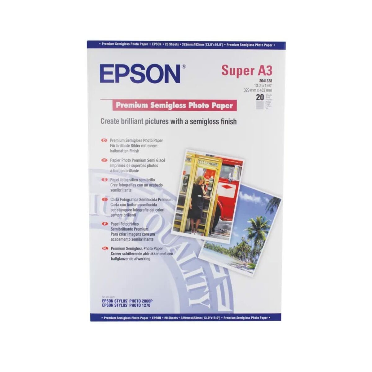 Fotopapper Blankt Epson 2357142 A3 20 Blad (1 antal)-Kontor och Kontorsmaterial, Pappersprodukter för kontoret-Epson-peaceofhome.se