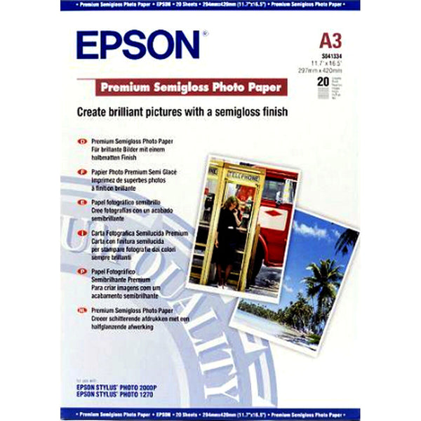 Fotopapper Blankt Epson 2357145 A3 20 Blad (1 antal)-Kontor och Kontorsmaterial, Pappersprodukter för kontoret-Epson-peaceofhome.se