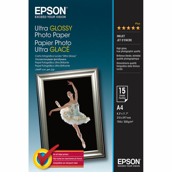 Fotopapper Blankt Epson C13S041927 A4-Kontor och Kontorsmaterial, Pappersprodukter för kontoret-Epson-peaceofhome.se