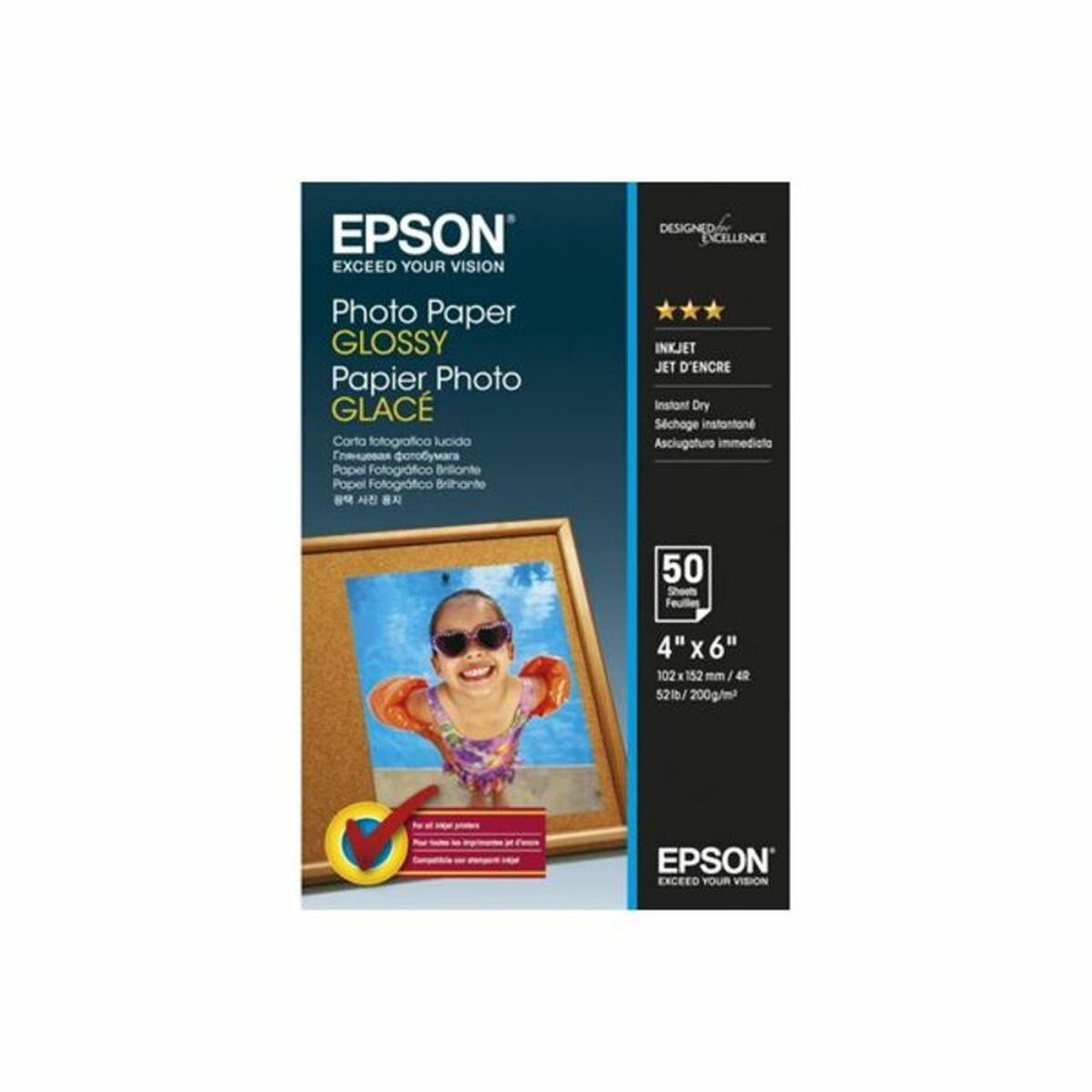 Fotopapper Blankt Epson C13S042547 Brillo (10 x 15 cm)-Kontor och Kontorsmaterial, Pappersprodukter för kontoret-Epson-peaceofhome.se