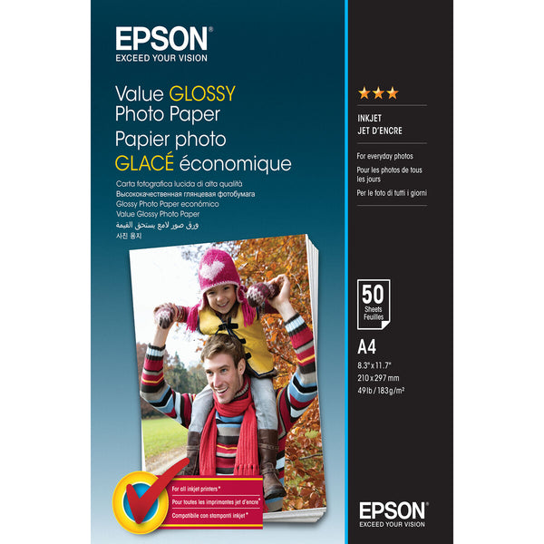 Fotopapper Blankt Epson C13S400036 A4 (1 antal)-Kontor och Kontorsmaterial, Pappersprodukter för kontoret-Epson-peaceofhome.se