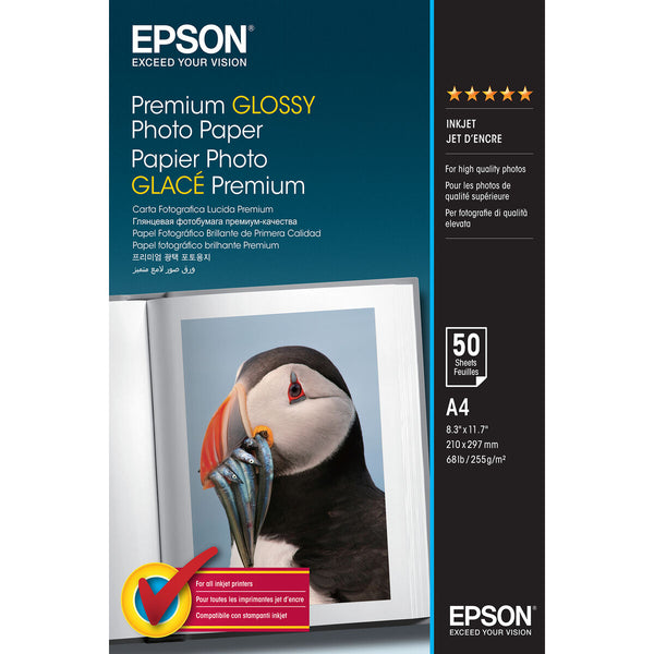 Fotopapper Blankt Epson Premium Glossy Photo Paper - A4 - 50 Hojas A4 50 Blad (1 antal)-Kontor och Kontorsmaterial, Pappersprodukter för kontoret-Epson-peaceofhome.se