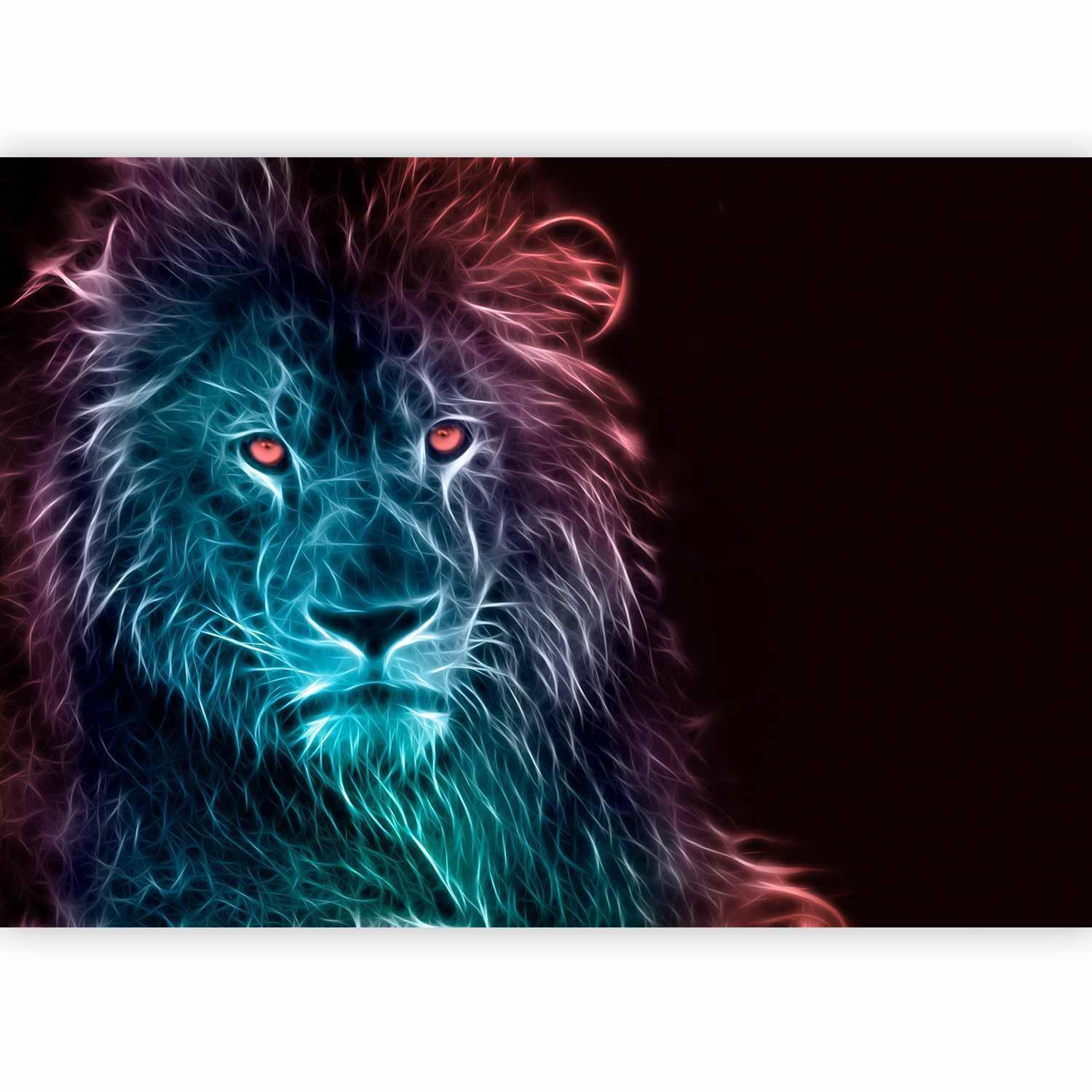 Fototapet - Abstract lion - rainbow-Fototapeter-Artgeist-peaceofhome.se