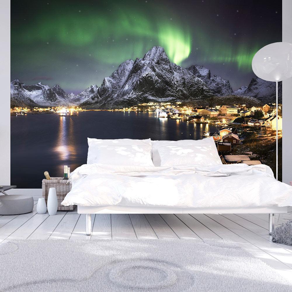 Fototapet - Aurora borealis-Fototapeter-Artgeist-peaceofhome.se