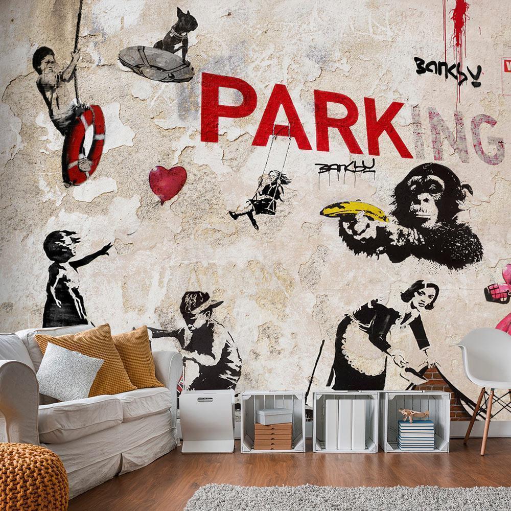 Fototapet - [Banksy] Graffiti Collage-Fototapeter-Artgeist-peaceofhome.se