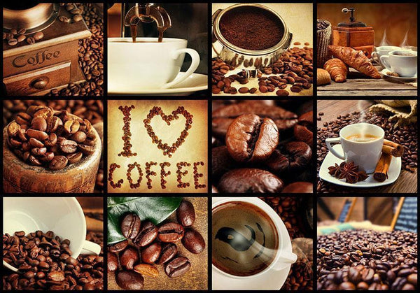 Fototapet - Coffee - Collage-Fototapeter-Artgeist-peaceofhome.se