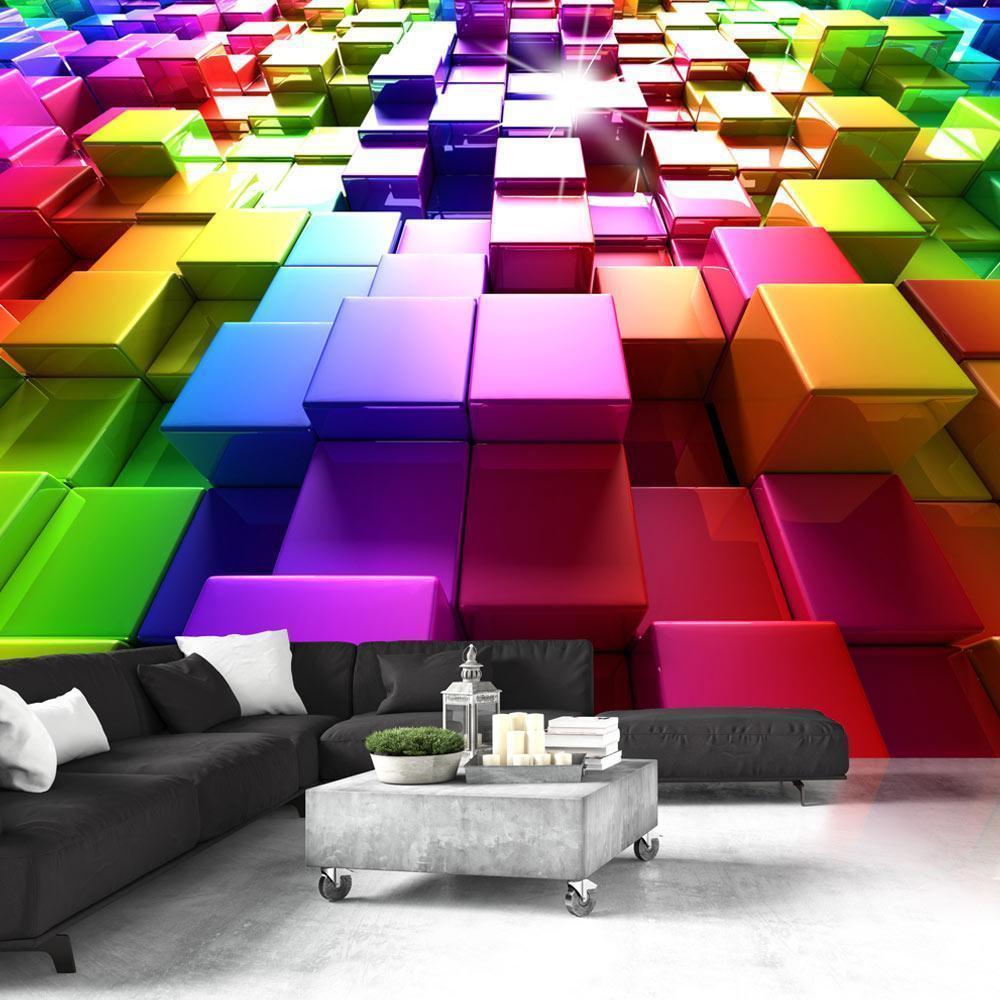 Fototapet - Colored Cubes-Fototapeter-Artgeist-peaceofhome.se