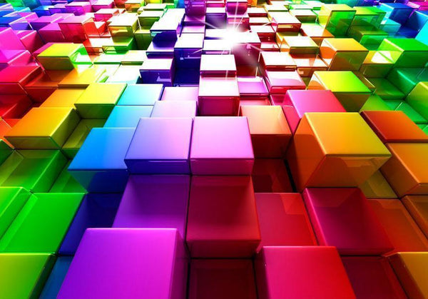 Fototapet - Colored Cubes-Fototapeter-Artgeist-peaceofhome.se