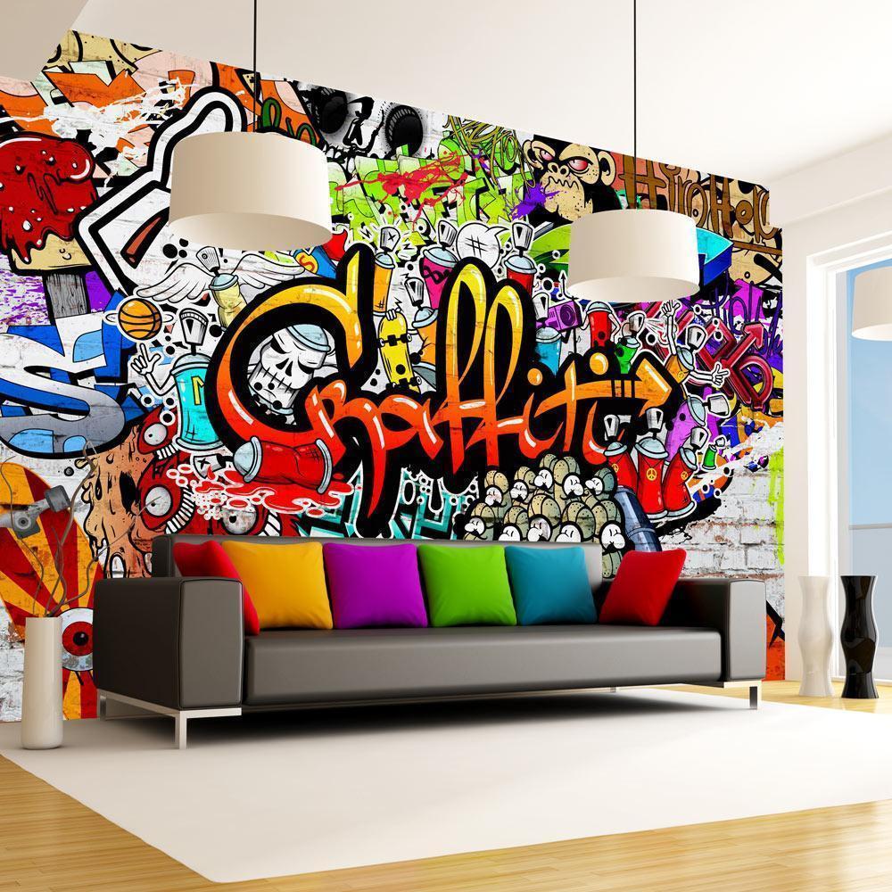 Fototapet - Colorful Graffiti-Fototapeter-Artgeist-peaceofhome.se