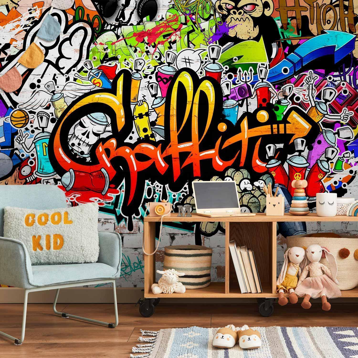 Fototapet - Colorful Graffiti-Fototapeter-Artgeist-peaceofhome.se