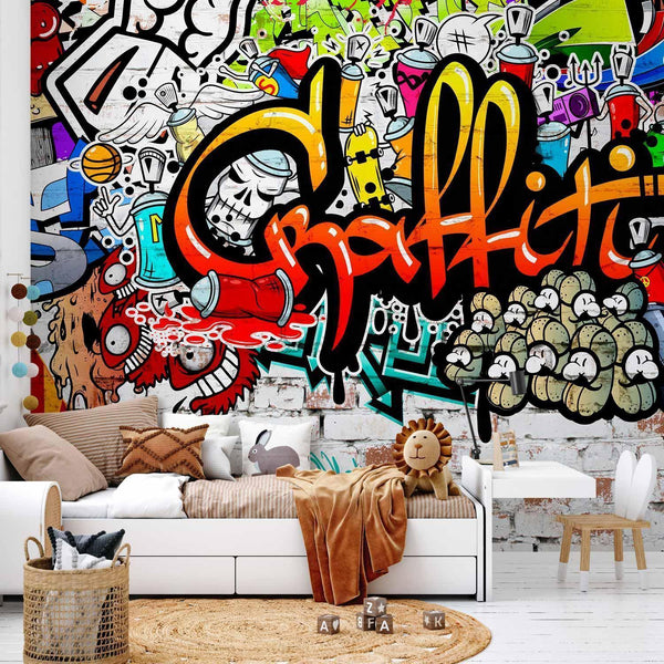 Fototapet - Colorful Graffiti-Fototapeter-Artgeist-peaceofhome.se