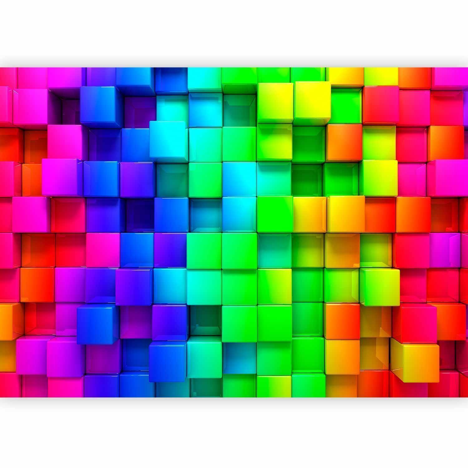 Fototapet - Colourful Cubes-Fototapeter-Artgeist-peaceofhome.se