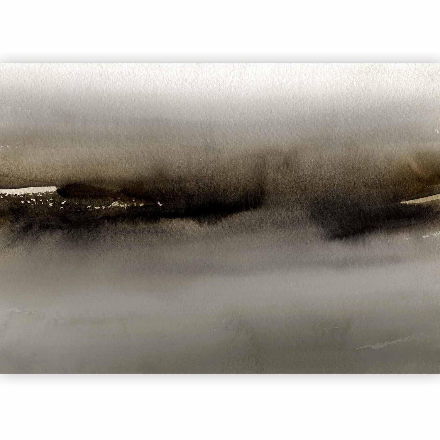 Fototapet - Diuna - abstract modern painting in grey with black pattern-Fototapeter-Artgeist-peaceofhome.se