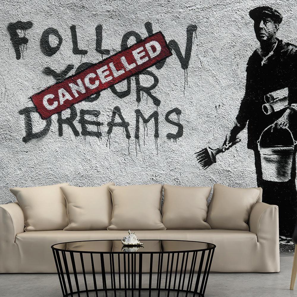 Fototapet - Dreams Cancelled (Banksy)-Fototapeter-Artgeist-peaceofhome.se