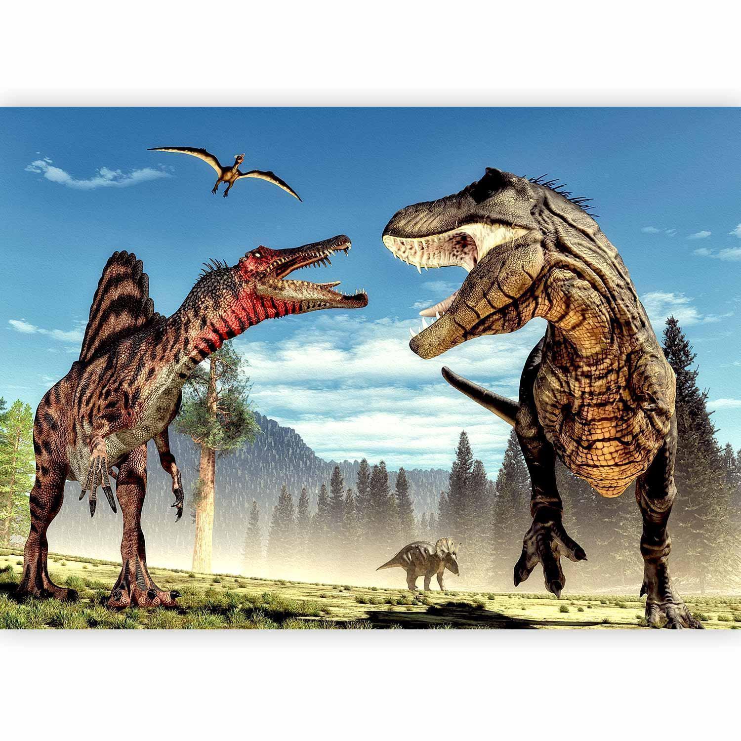 Fototapet - Fighting Dinosaurs-Fototapeter-Artgeist-peaceofhome.se