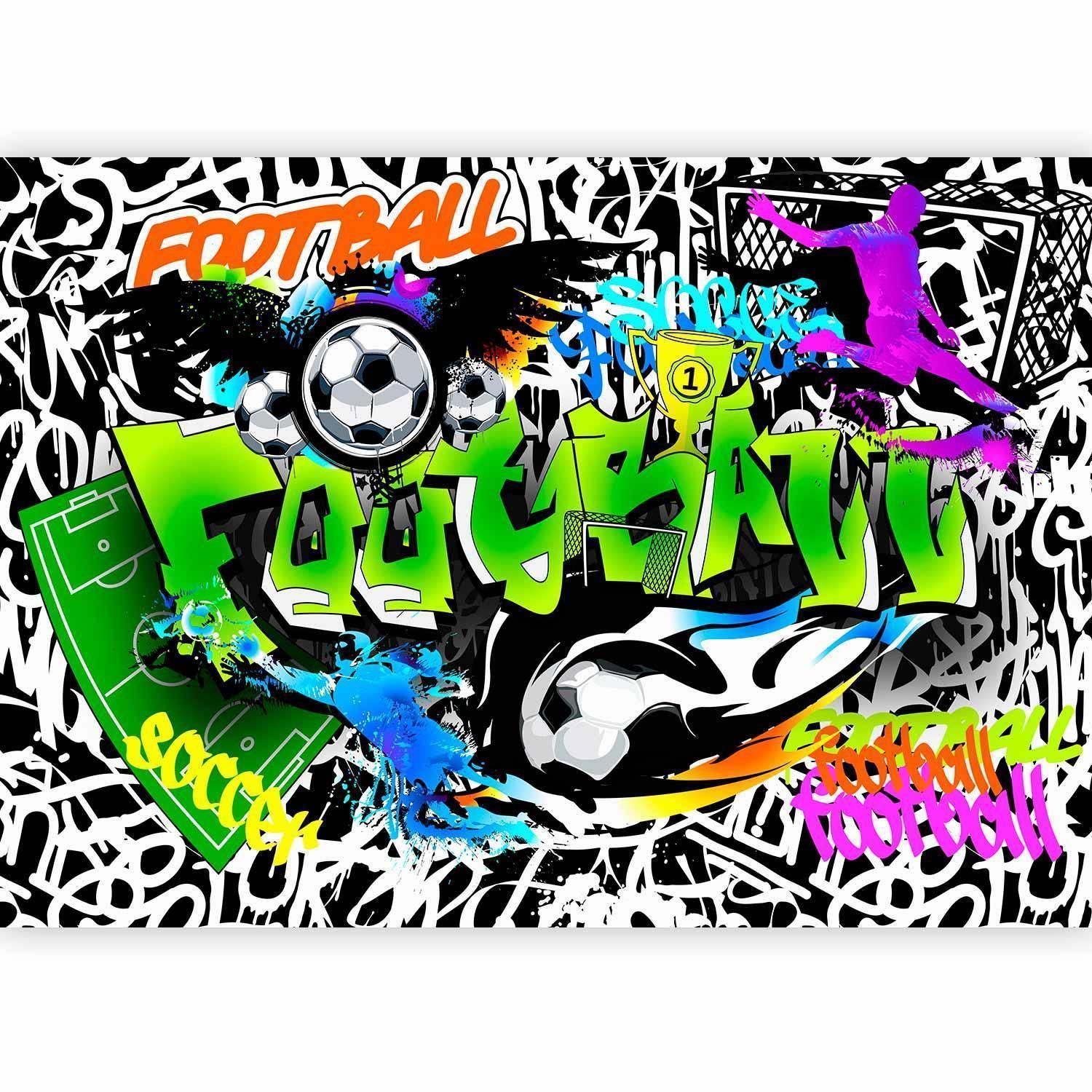 Fototapet - Football Graffiti-Fototapeter-Artgeist-peaceofhome.se