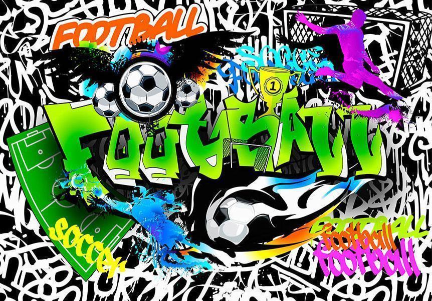 Fototapet - Football Graffiti-Fototapeter-Artgeist-peaceofhome.se