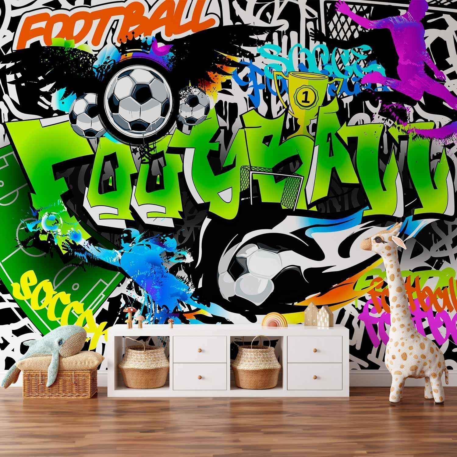 Fototapet - Football Graffiti-Fototapeter-Artgeist-peaceofhome.se