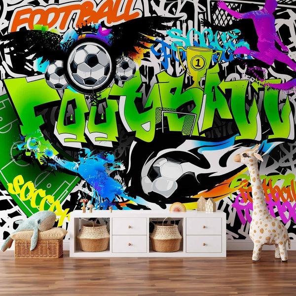 Fototapet - Football Graffiti-Fototapeter-Artgeist-peaceofhome.se