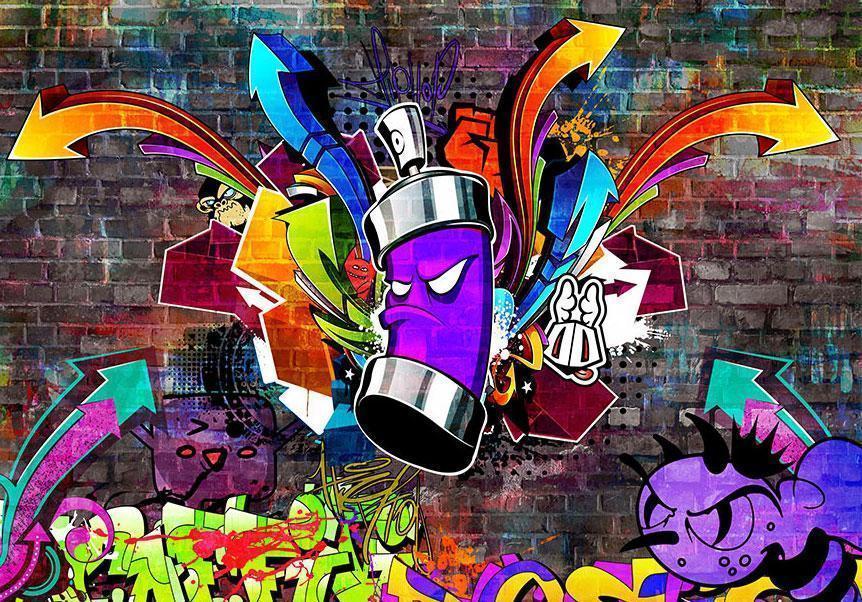 Fototapet - Graffiti: Colourful attack-Fototapeter-Artgeist-peaceofhome.se