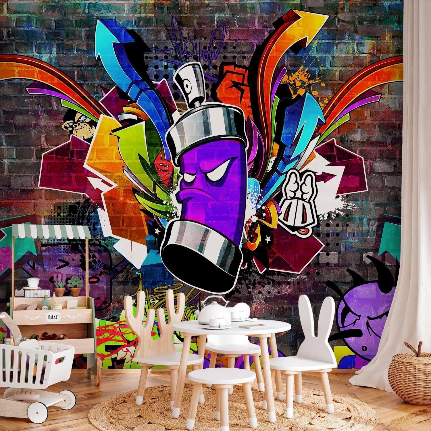 Fototapet - Graffiti: Colourful attack-Fototapeter-Artgeist-peaceofhome.se