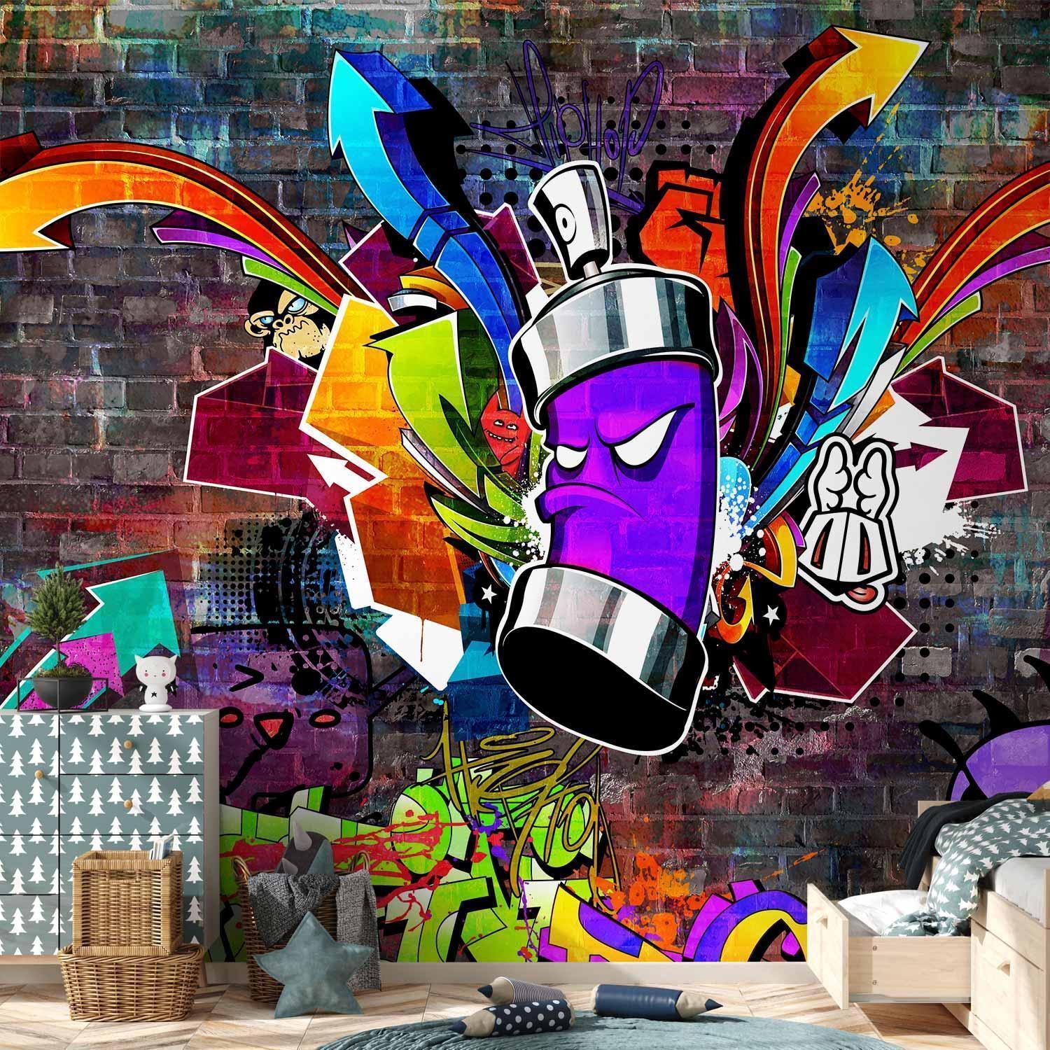 Fototapet - Graffiti: Colourful attack-Fototapeter-Artgeist-peaceofhome.se