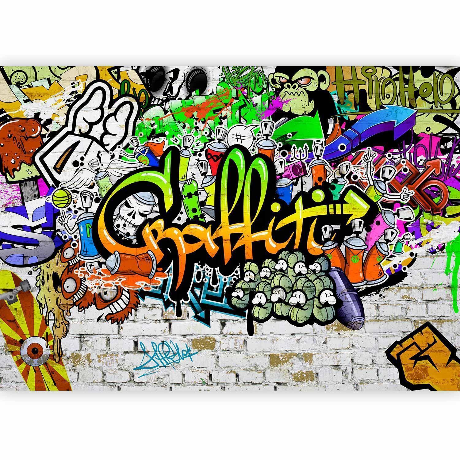 Fototapet - Graffiti on the Wall-Fototapeter-Artgeist-peaceofhome.se