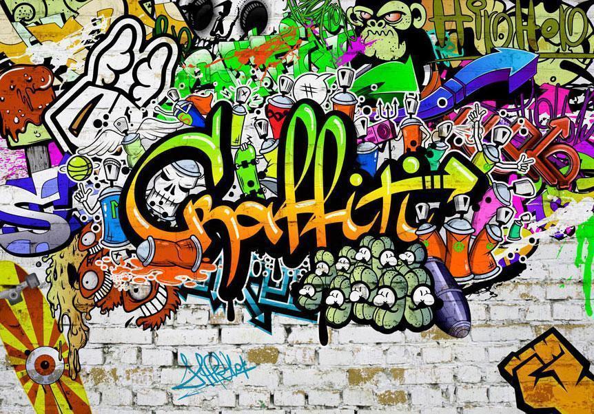 Fototapet - Graffiti on the Wall-Fototapeter-Artgeist-peaceofhome.se