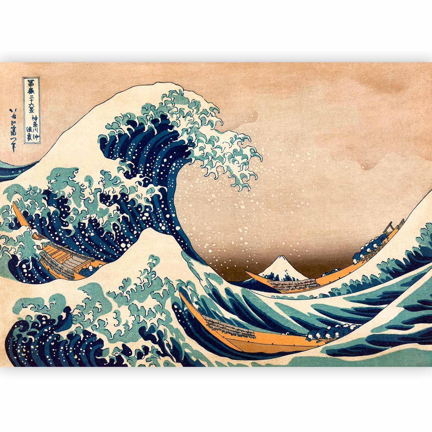 Fototapet - Hokusai: The Great Wave off Kanagawa (Reproduction)-Fototapeter-Artgeist-peaceofhome.se