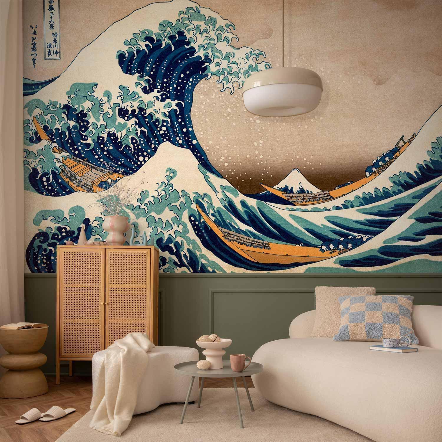 Fototapet - Hokusai: The Great Wave off Kanagawa (Reproduction)-Fototapeter-Artgeist-peaceofhome.se