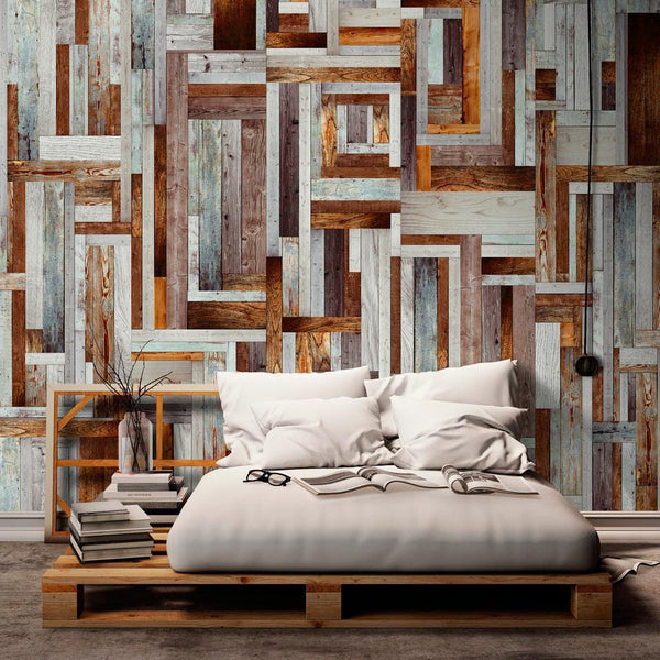 Fototapet - Labyrinth of wooden planks-Tapeter-Artgeist-50x1000-peaceofhome.se