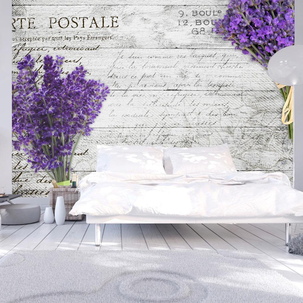 Fototapet - Lavender postcard-Fototapeter-Artgeist-peaceofhome.se