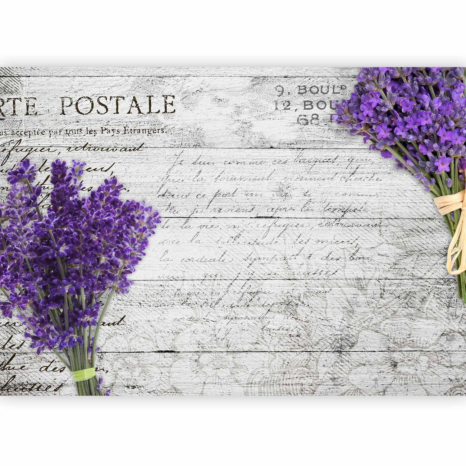 Fototapet - Lavender postcard-Fototapeter-Artgeist-peaceofhome.se