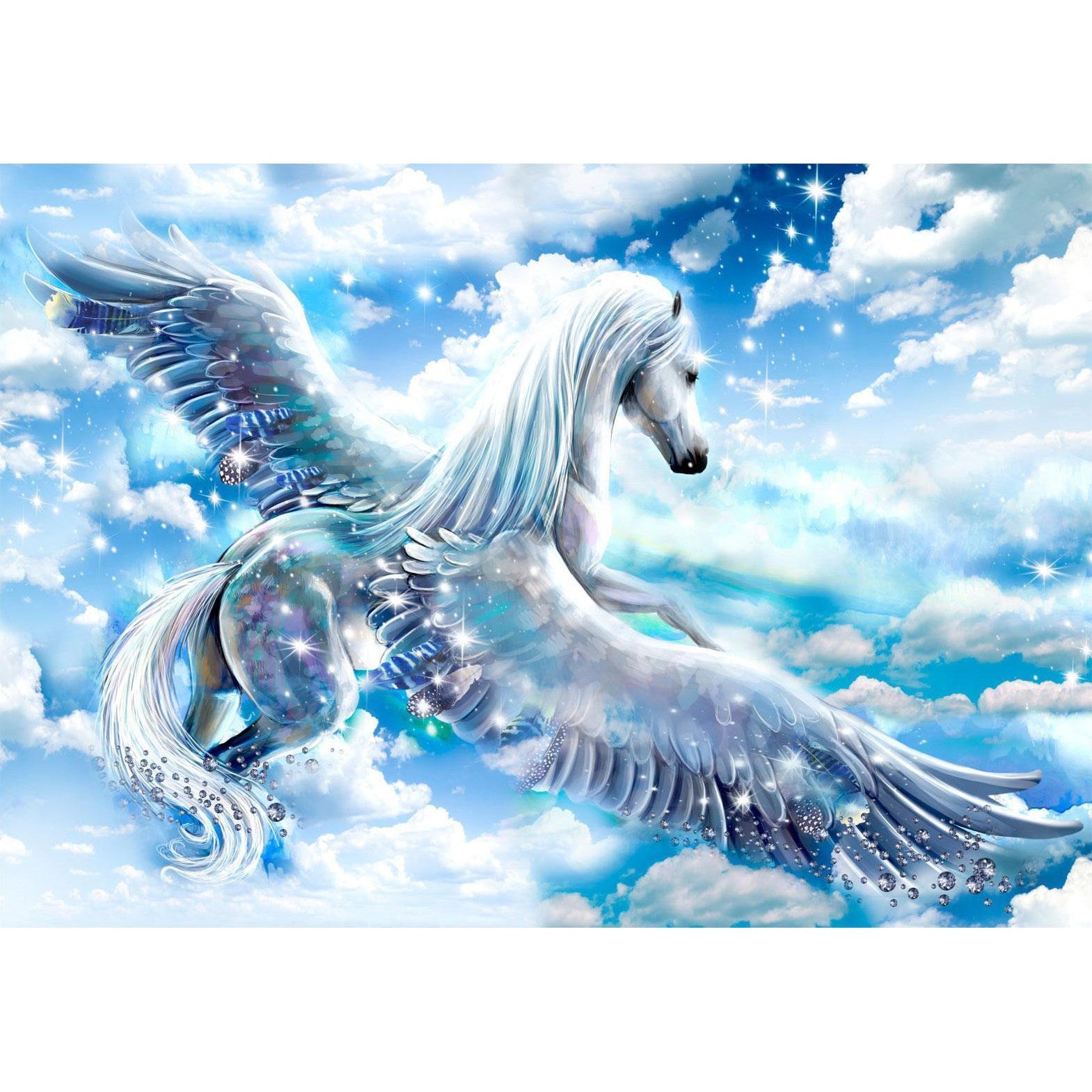 Fototapet - Pegasus (Blue)-Fototapeter-Artgeist-peaceofhome.se