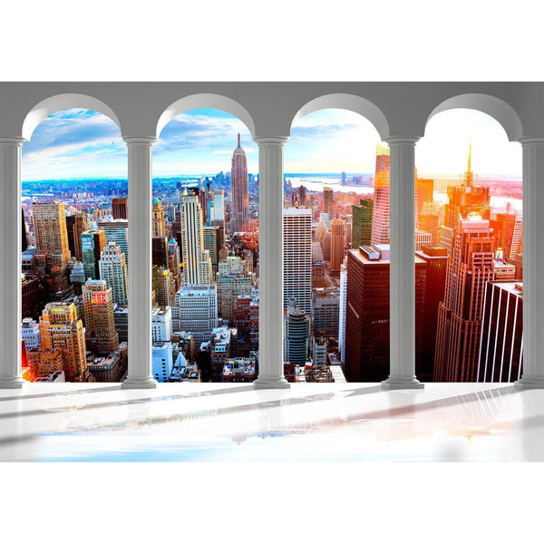 Fototapet - Pillars and New York-Fototapeter-Artgeist-peaceofhome.se