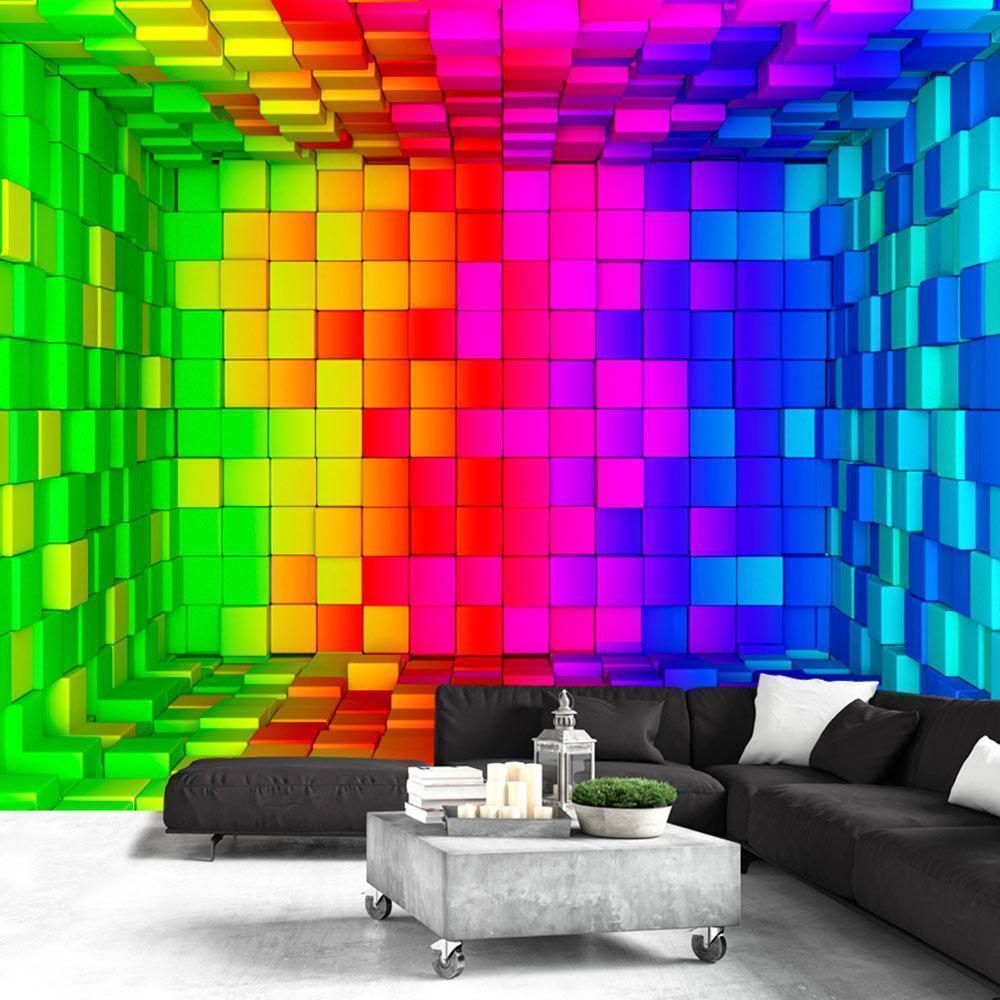 Fototapet - Rainbow Cube-Fototapeter-Artgeist-peaceofhome.se