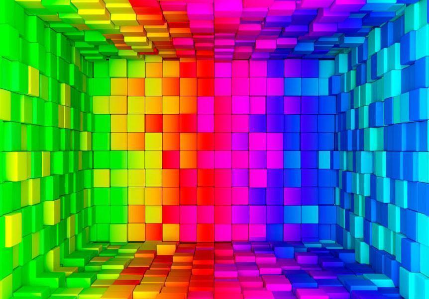 Fototapet - Rainbow Cube-Fototapeter-Artgeist-peaceofhome.se