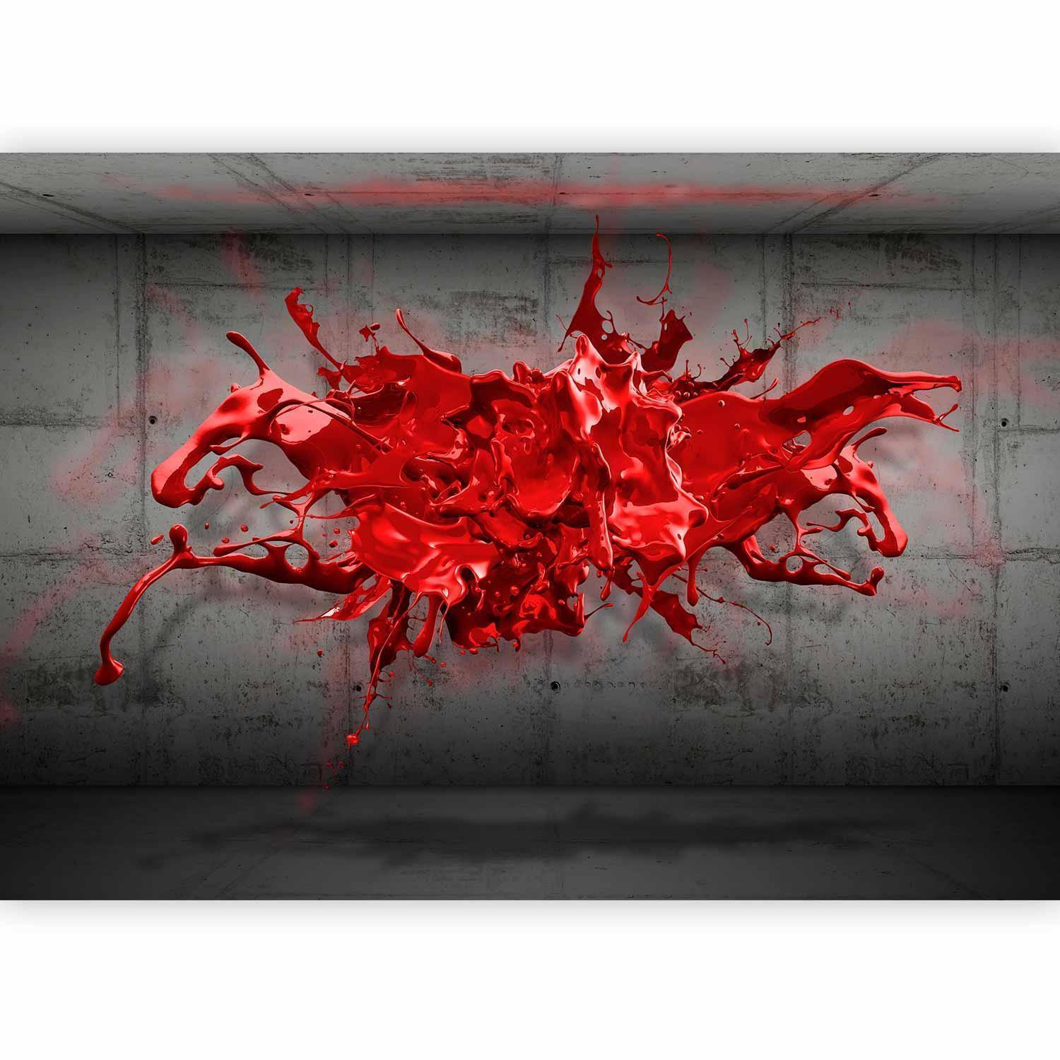 Fototapet - Red Ink Blot-Fototapeter-Artgeist-peaceofhome.se