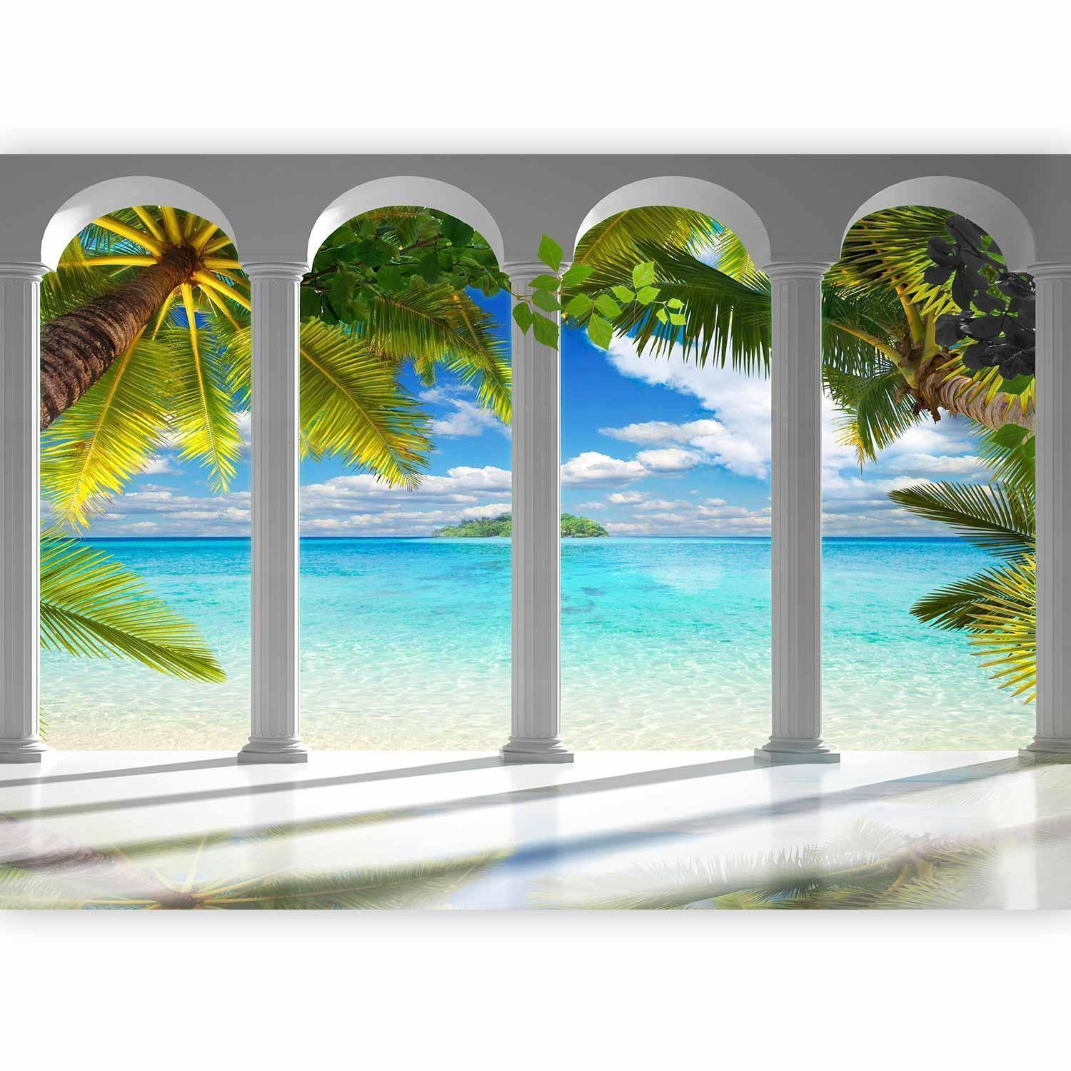 Fototapet - Sea behind Columns-Fototapeter-Artgeist-peaceofhome.se